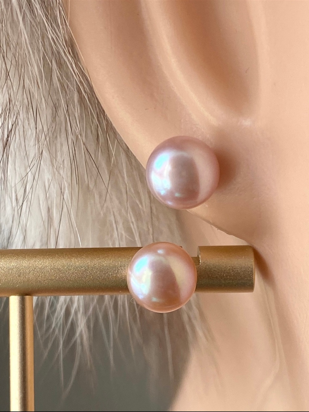 Classic Pink Pearl Stud Earrings - Elegant Women’s Jewelry